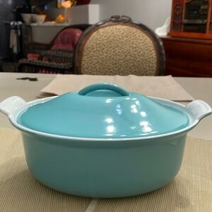 Truly A Rare Find!!!!
Vintage Le Crueset Paris Blue Turquoise enamelware.